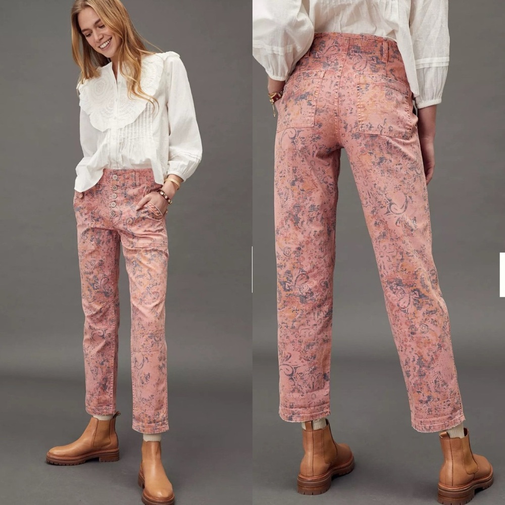 Knox Rose Pink Floral Straight Leg Pants